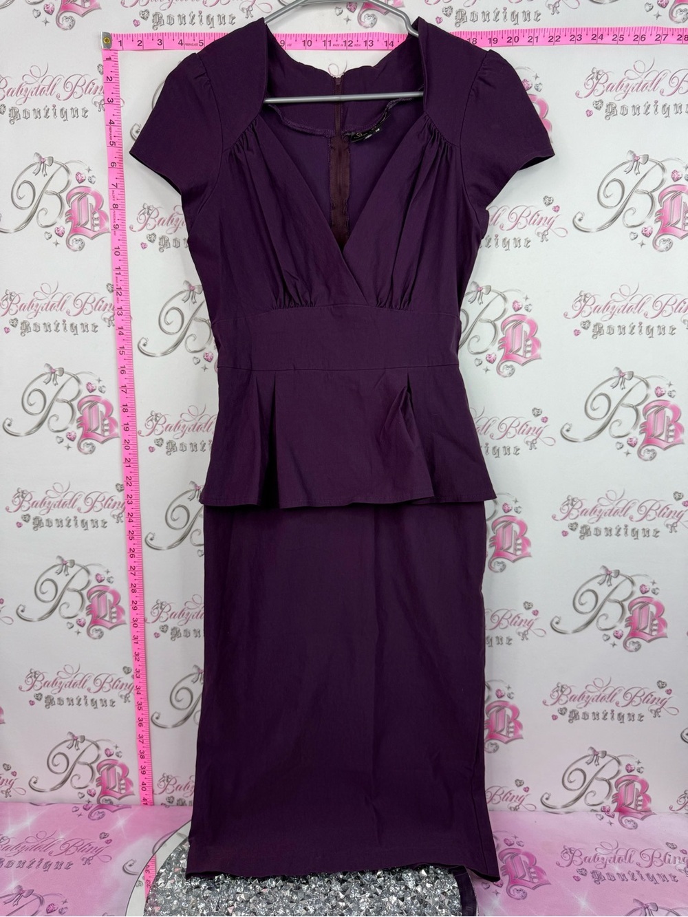 Stop Staring dress long Plum Purple Peplum Dress